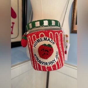 Viral beaded bag Strawberry Jam Jar Novelty Clutch Crossbody Shoulder Bag Tiktok